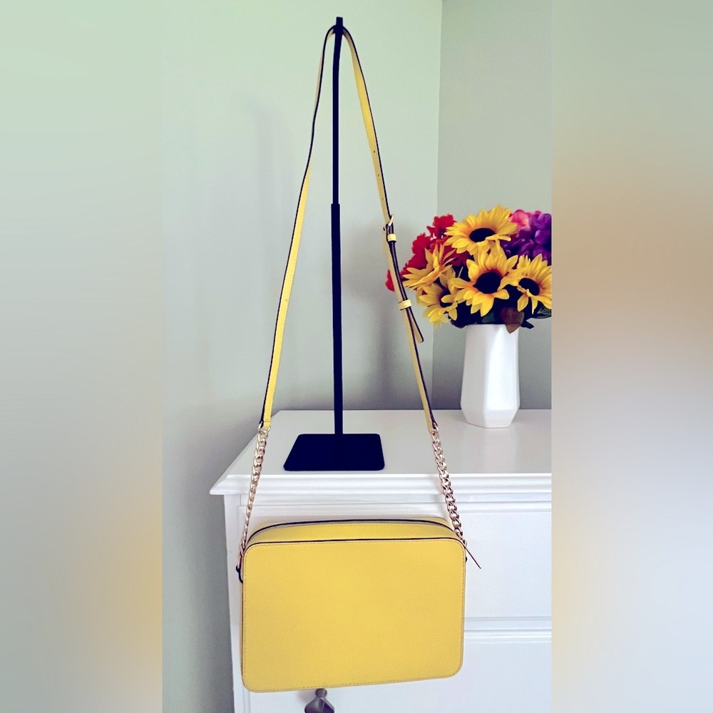 *Like New* Michael Kors Yellow Saffiano Leather Structured Crossbody Bag ๐ - Picture 2 of 12